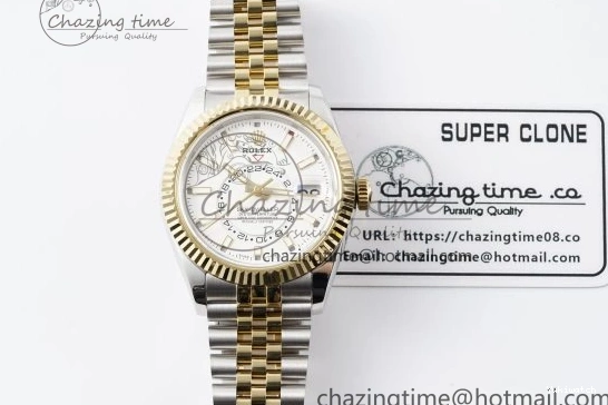 SS Jubilee on SS Best Noob Skydweller Dial White YG Edition A23J Bracelet YG 1230